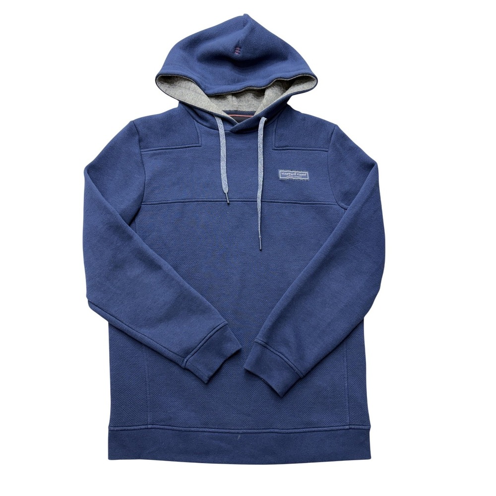 Vineyard Vines Hoodie Mens XS Blue Fleece Pullover Whale Logo Portugal